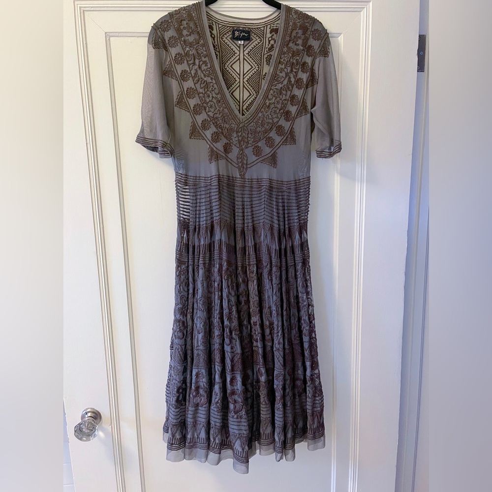 Biya embroidered dress - embroidered tulle overlay with slip included
